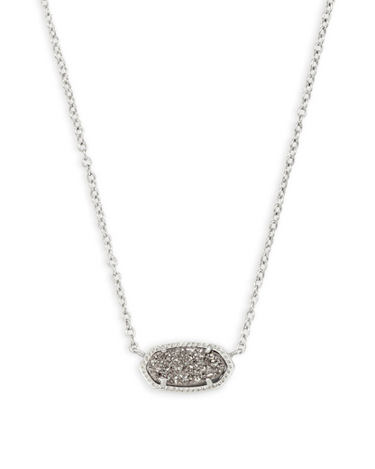 ELISA SILVER EXTENDED LENGTH PENDANT NECKLACE IN PLATINUM
