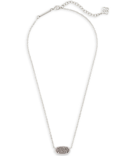 ELISA SILVER EXTENDED LENGTH PENDANT NECKLACE IN PLATINUM