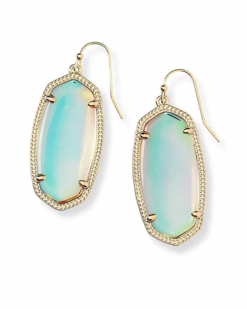 KENDRA SCOTT ELLE EARRING GOLD DICHROIC GLASS