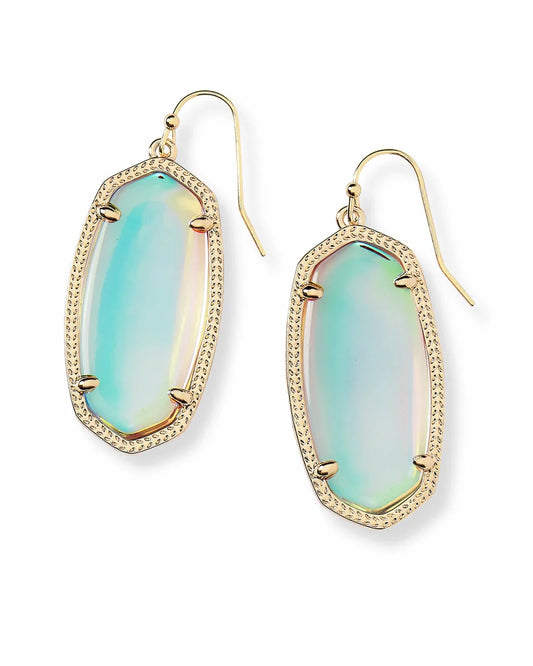 KENDRA SCOTT ELLE EARRING GOLD DICHROIC GLASS