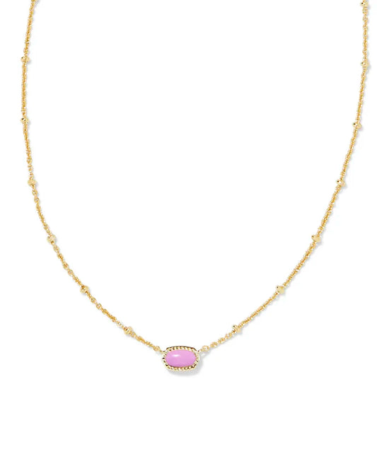 KENDRA SCOTT MINI ELISA PENDANT NECKLACE GOLD PINK MAGNESITE