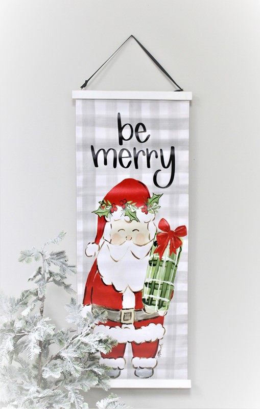 BE MERRY SANTA BANNER SCROLL