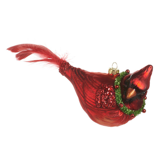 9 Cardinal with Wreath Ornament