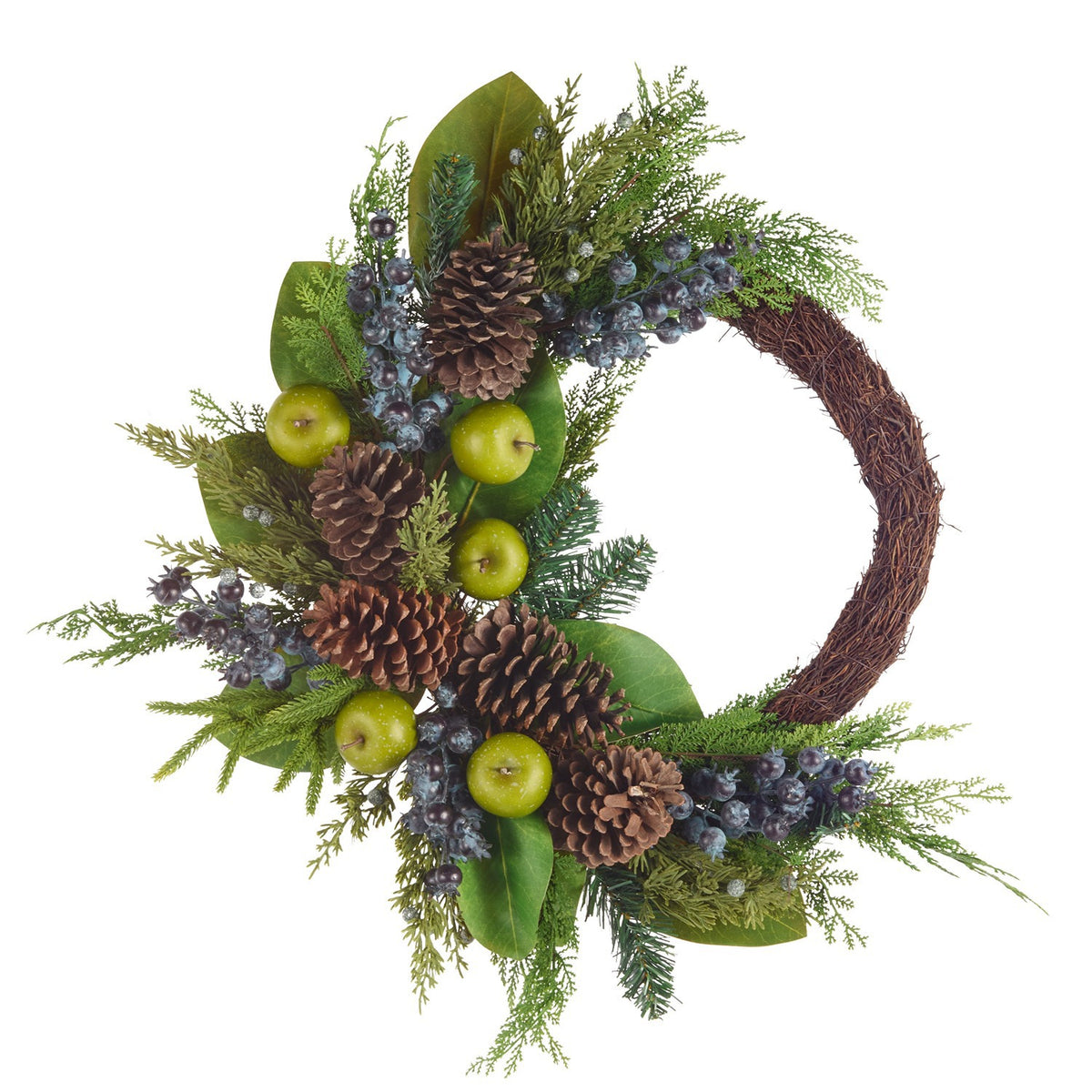 23 Asymmetrical Apple, Berry and Greenery Wreath