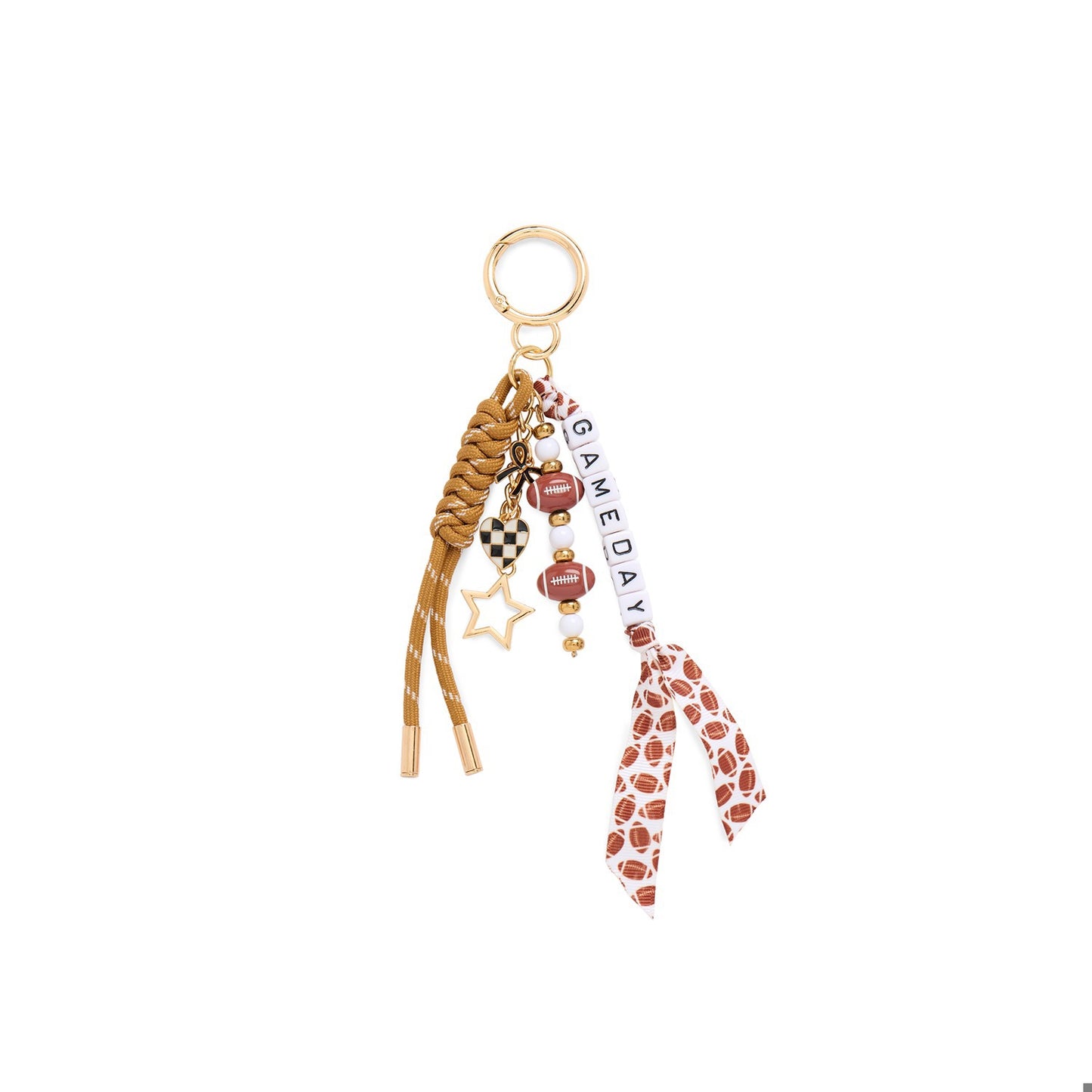 GAMEDAY FOOTBALL BAG CHARM/KEY RING,BROWN