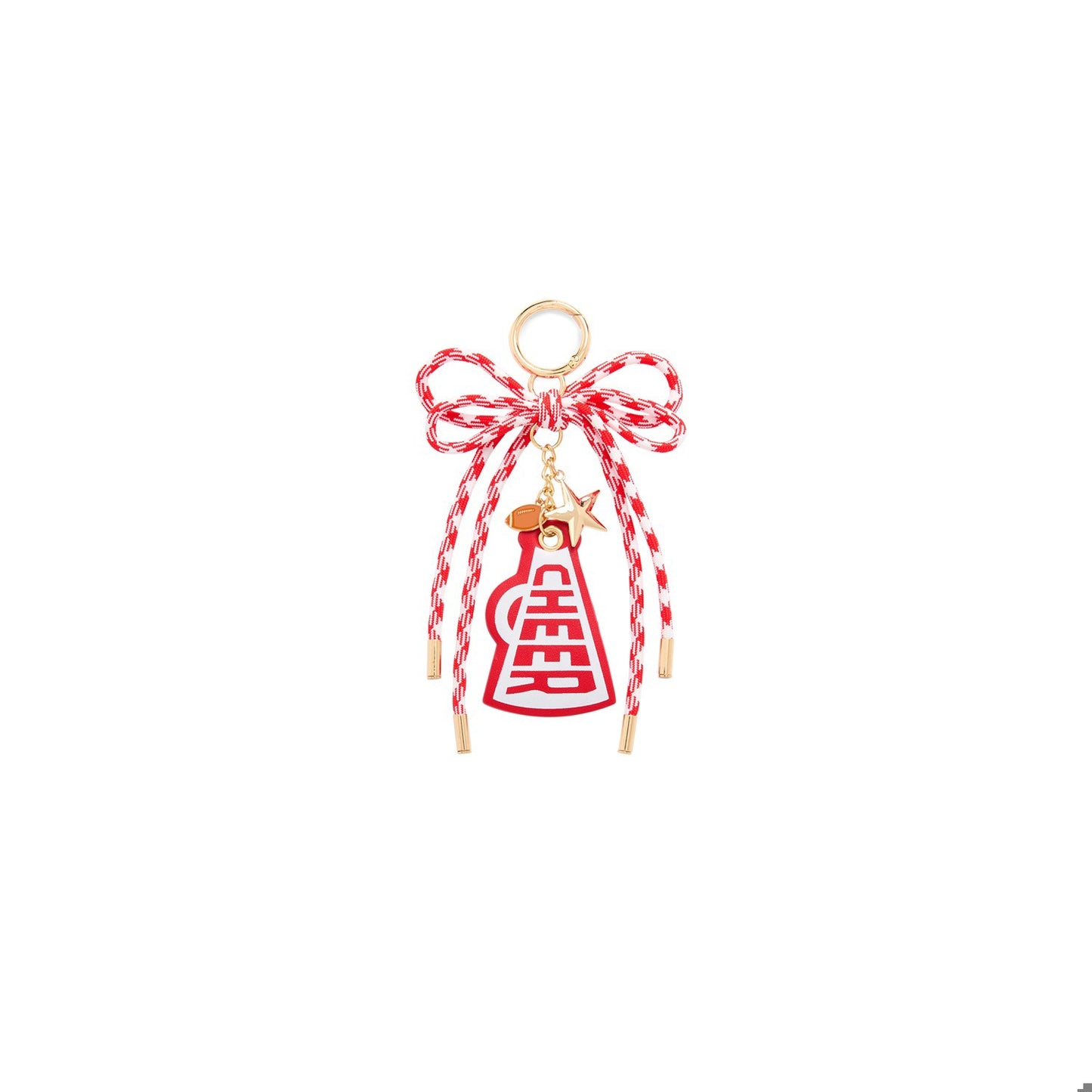 CHEER GAMEDAY BAG CHARM/KEY RING,RED