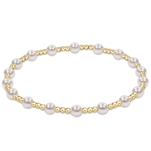 ENEWTON CLASSIC SINCERITY PATTERN 4 MM BEAD BRACELET - PEARL