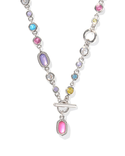 MINI ELISA ABBIE STRAND NECKLACE SILVER MULTI MIX