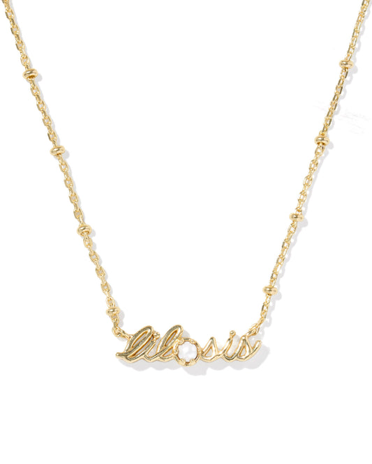 LIL SIS SHORT PENDANT NECKLACE GOLD FRESHWATER CULTURED PEARL