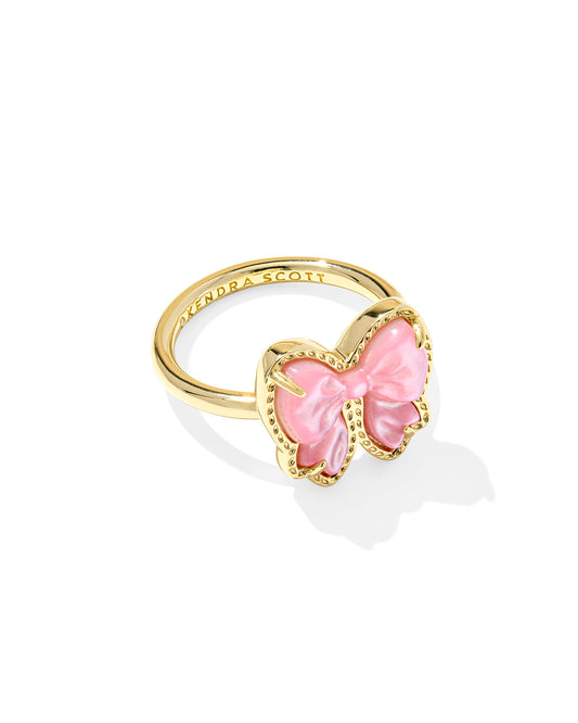 HALEY BOW BAND RING GOLD BLUSH IVORY MOTHER OF PEARL 7