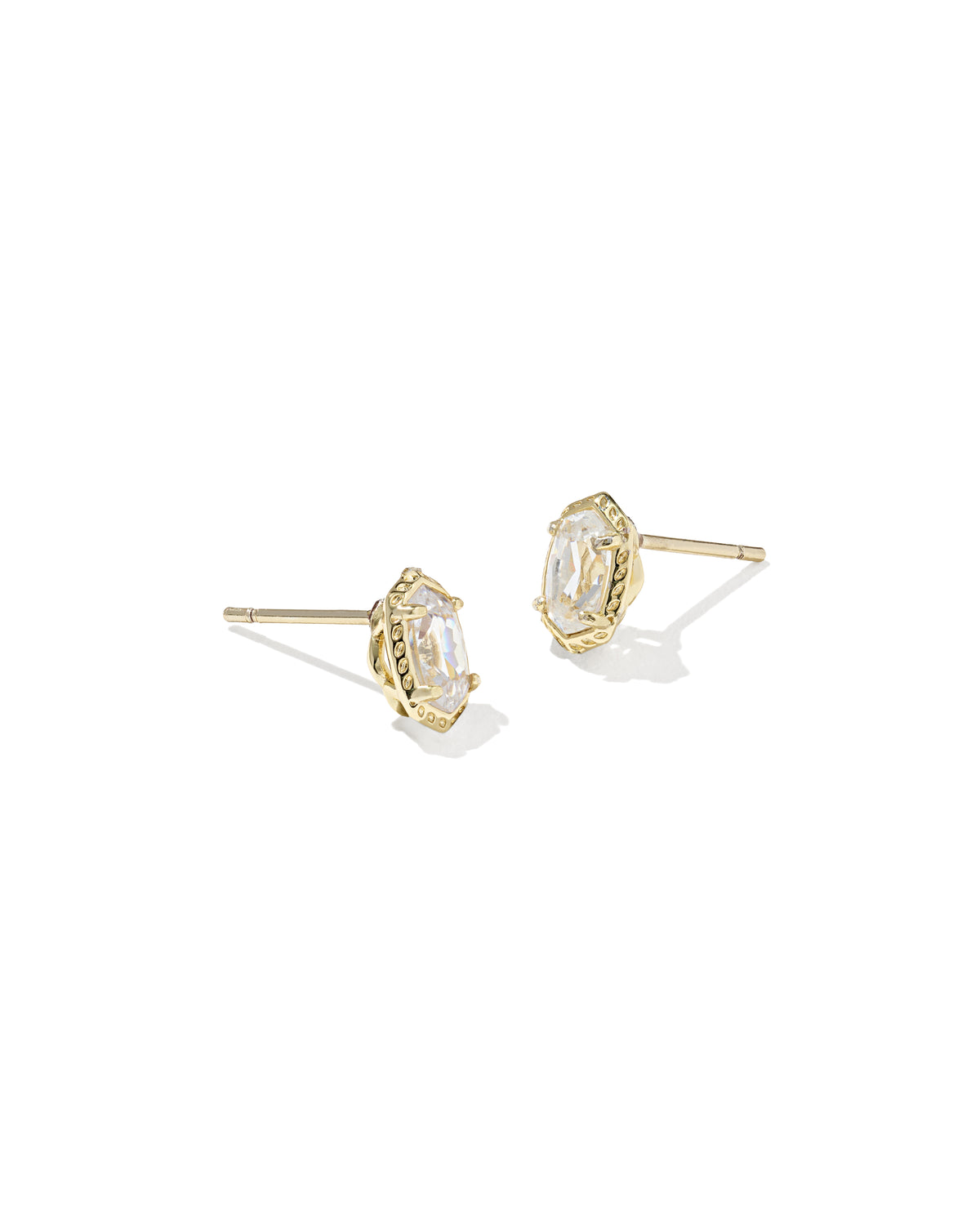 KENDRA SCOTT MINI ELLIE LUXE STUD EARRINGS GOLD WHITE