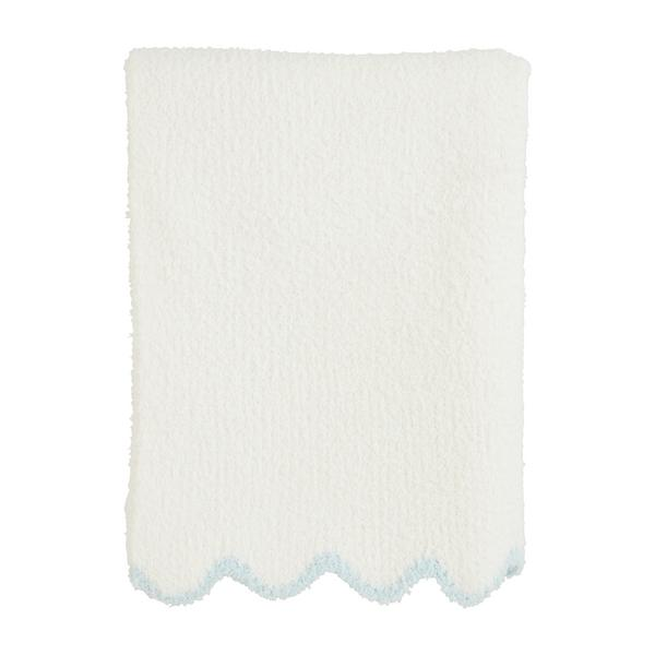 Mud Pie Blue Scallop Chenille Blanket