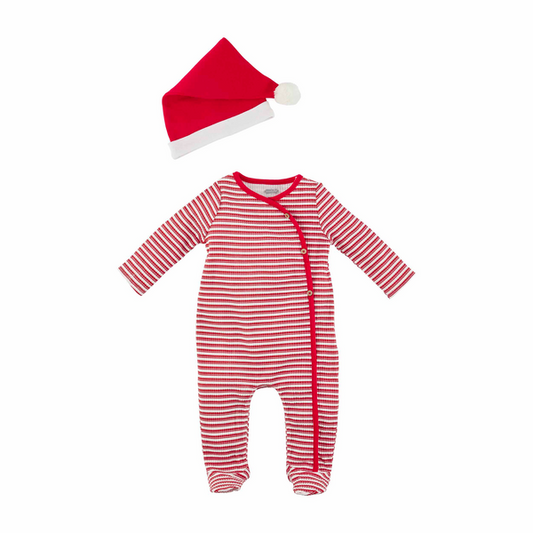 MUDPIE RIBBED STRIPED SLEEPER AND HAT