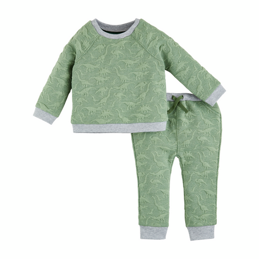 MUD PIE QUILTED DINO BABY OUTFIT