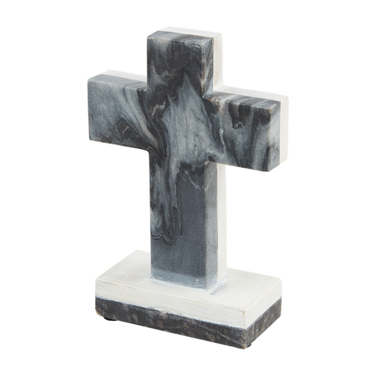 MUDPIE GRAY MARBLE WOOD CROSSES