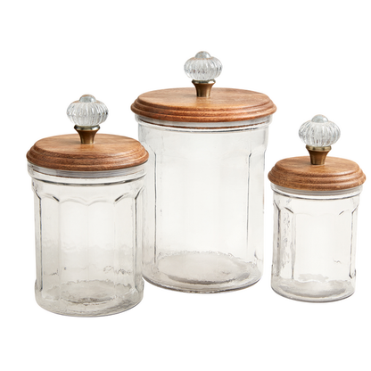 Mud Pie Glass Knob Canister Set