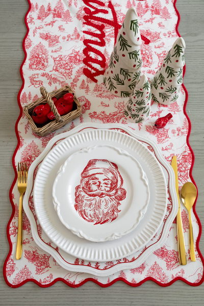 MUD PIE SANTA TOILE DESSERT PLATE