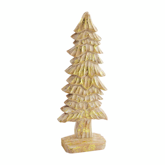 MUD PIE SMALL GOLD CARVED TREE