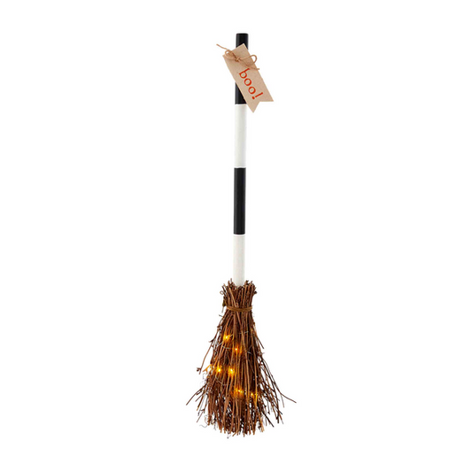 MUD PIE BOO LIGHT UP BROOM DECOR