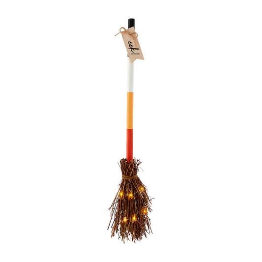 MUD PIE EEK LIGHT UP BROOM DECOR