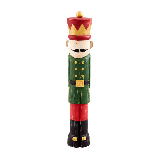 MUD PIE GREEN WOOD NUTCRACKER SITTER