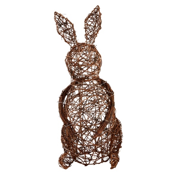 Mud Pie Large Woven Light-Up Bunny Sitter