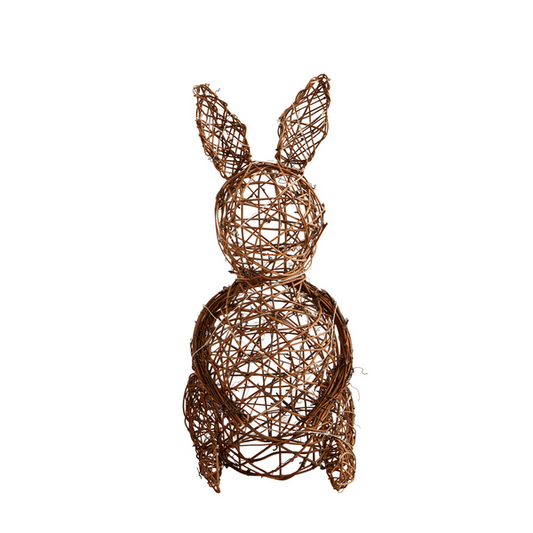 Mud Pie Small Woven Light-Up Bunny Sitter