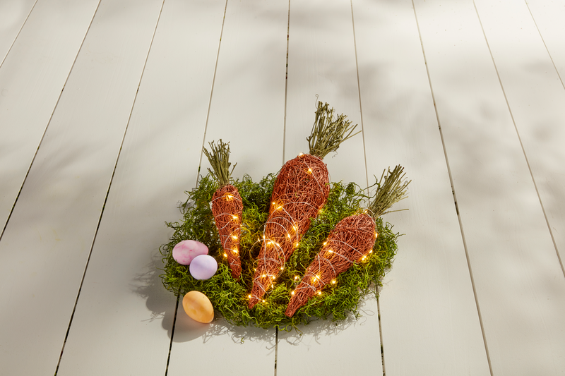 Mud Pie Small Woven Light-Up Carrot