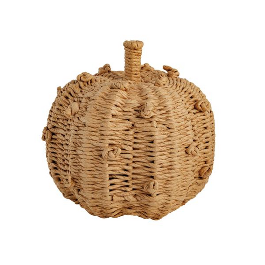 Mud Pie Medium Yellow Woven Knot Pumpkin