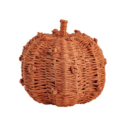 Mud Pie Large Orange Woven Knot Pumpkin