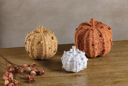Mud Pie Medium Yellow Woven Knot Pumpkin