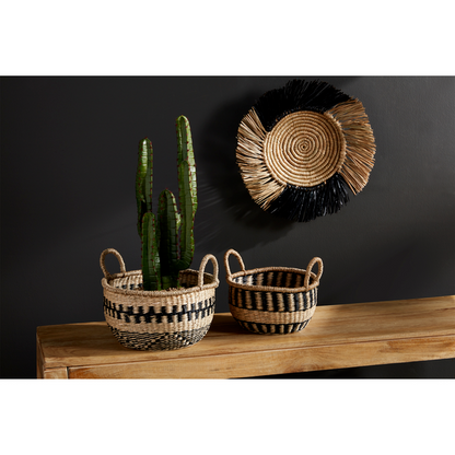 Mud Pie Natural Black Basket Set