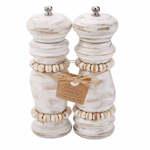 MUDPIE WHITE BEADED GRINDER SET