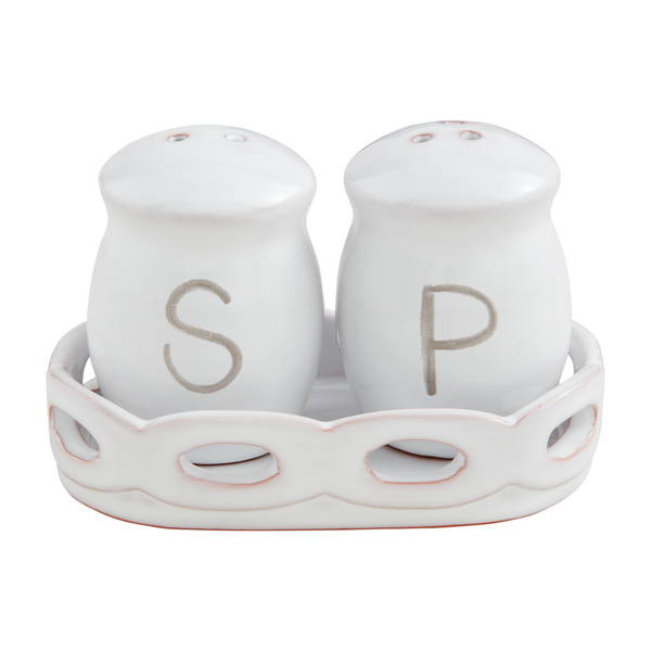 MUDPIE HAPPY SALT AND PEPPER SHAKER SET