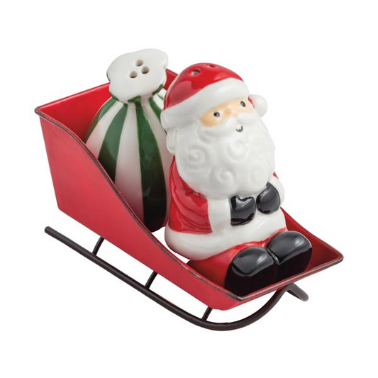 Mud Pie Santa's Sleigh Salt & Pepper