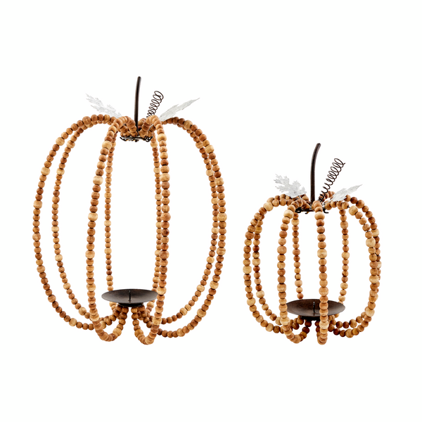 MUD PIE BEADED PUMPKIN LANTERN SET