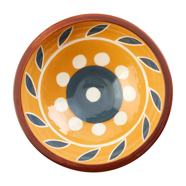 MUDPIE YELLOW PAINTED DECORATIVE BOWL