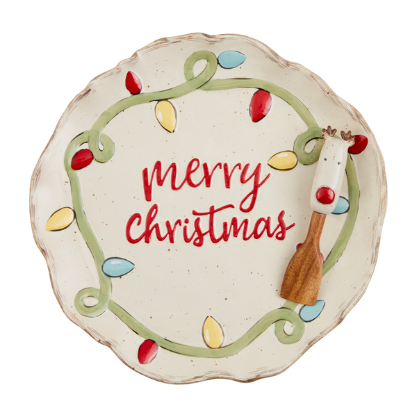 MUD PIE CHRISTMAS LIGHTS PLATTER SET