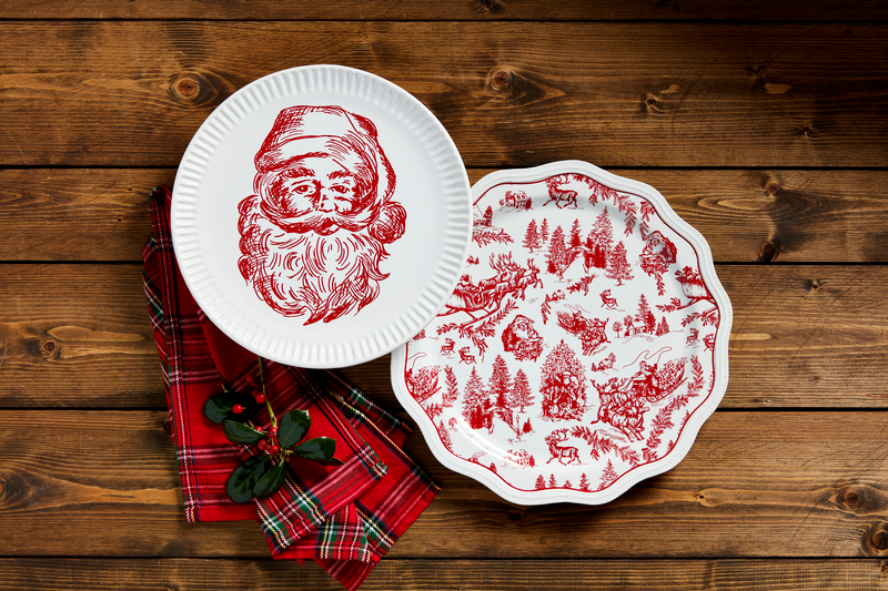 MUD PIE SANTA & TOLIE PLATTER SET