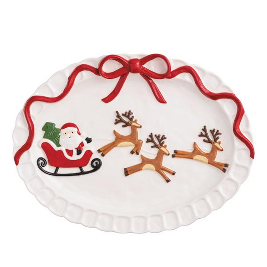 Mud Pie Santa's Sleigh Platter