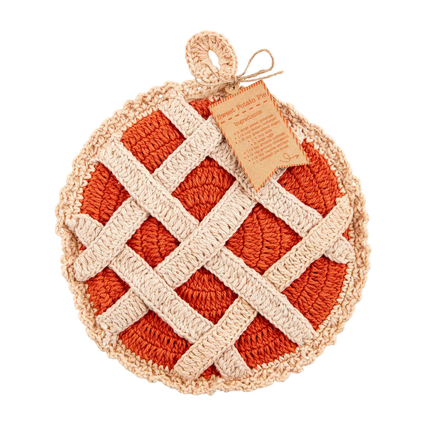 MUD PIE SWEET POTATO PIE CROCHET POT HOLDER