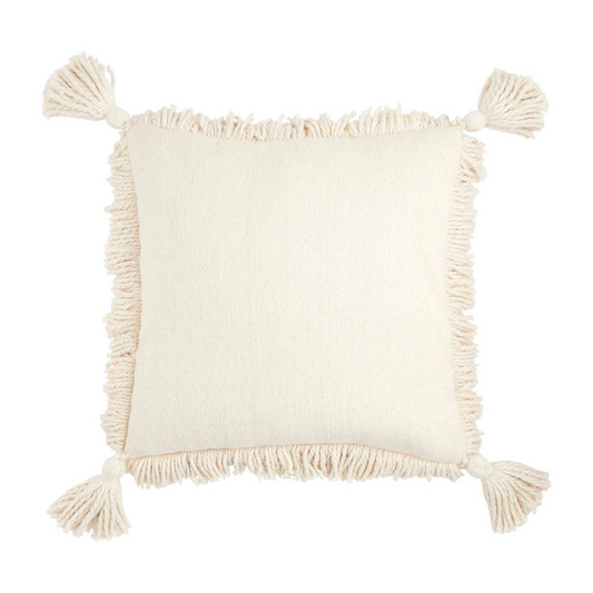 MUD PIE SQUARE FRINGE TASSEL PILLOW