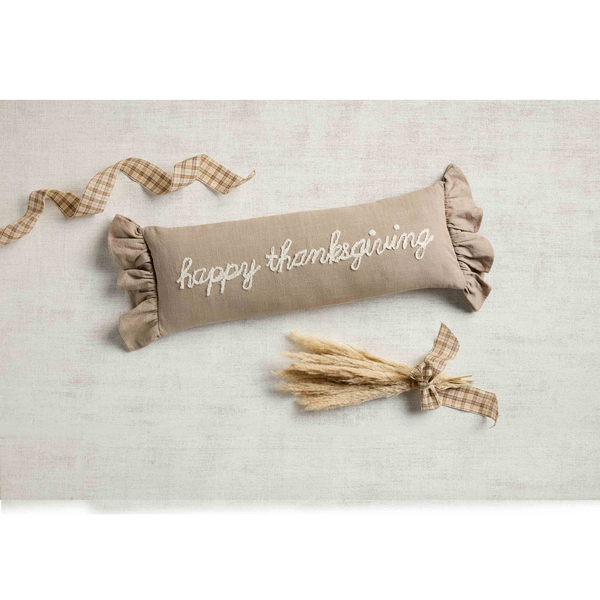 MUD PIE THANKSGIVING RUFFLE PILLOW