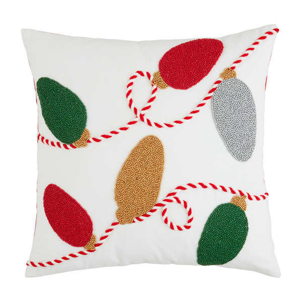 MUD PIE LIGHTS BEADED PILLOW