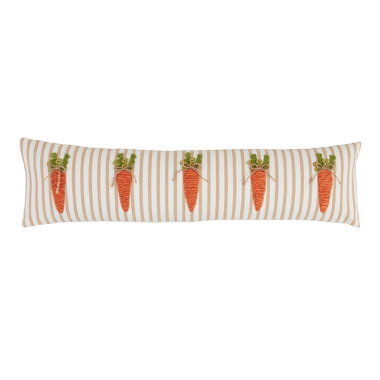 Mud Pie Striped Carrot Long Pillow