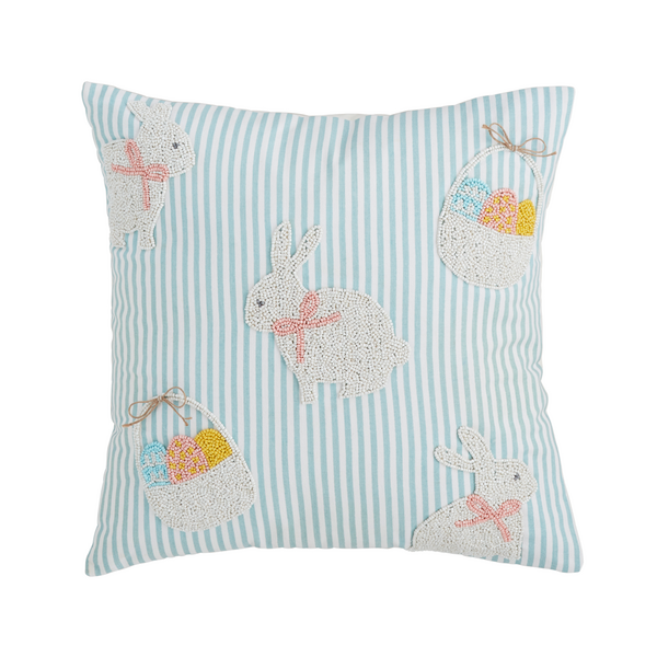 Mud Pie Bunny Beaded Pillow