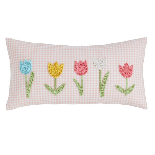 Mud Pie Tulip Beaded Pillow