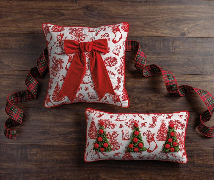 Mud Pie Triple Tree Embellished Pillow
