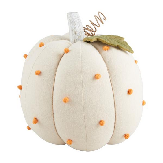 Mud Pie Cream French Knot Pumpkin
