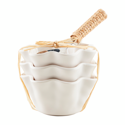 Ruffled Melamine Tidbit Set